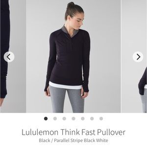 Lululemon think fast pullover black and white